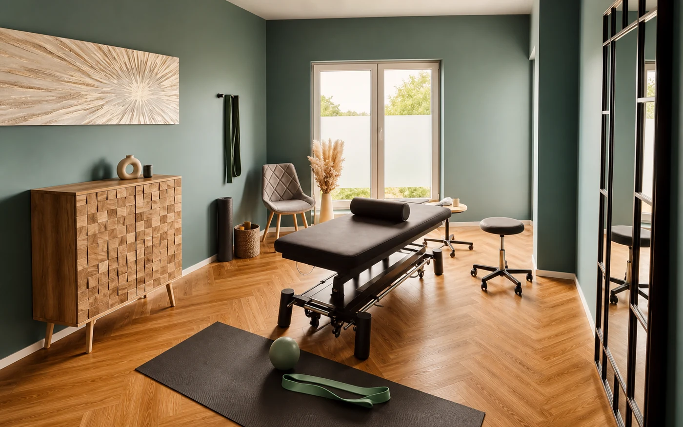 Behandlungsraum für Krankengymnastik bei T Adler Physiotherapie in Hofheim